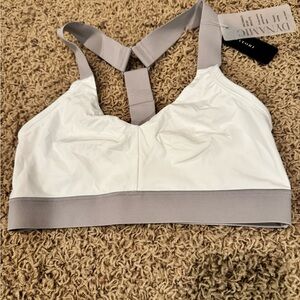 Natori White and Gray Dynamic Sports Bra